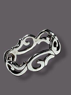 Sterling Silver Wave Swirl Ring size 8